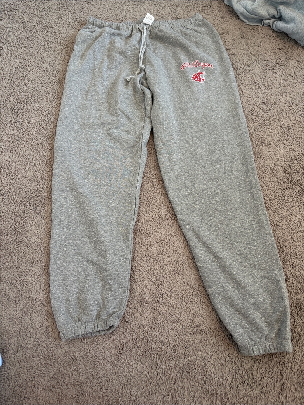Gray Cougar Sweatpants with Red Logo